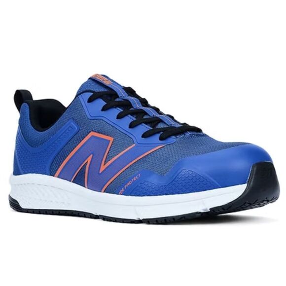 New Balance Evolve Industrial Alloy Toe Safety Shoes Men’s 8.5 AT EH Blue Orange - Picture 1 of 9